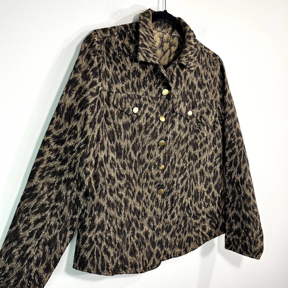 Laura‎ Ashley Animal Print Button Up Jacket